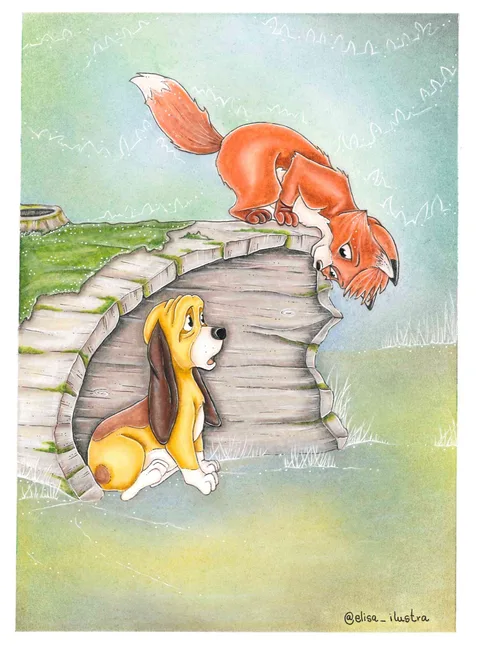 Los entrañables Tod y Tobi de los clásicos de la animación.